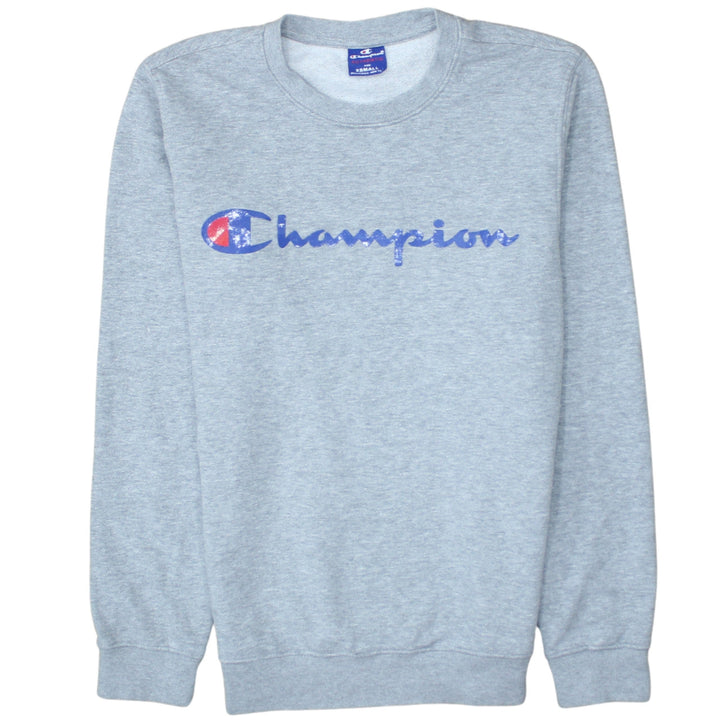 Champion Men's Grey XS Crew Neck Logo Pullover Sweatshirt