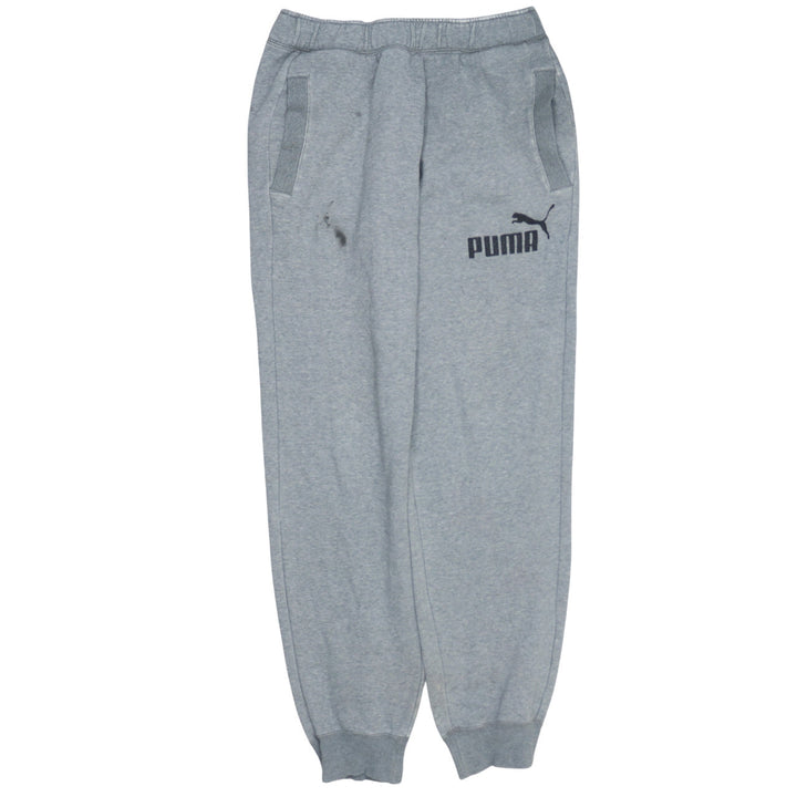 Puma Men's Grey M Sweatpants Joggers Elastic Waist Fleece Trousers