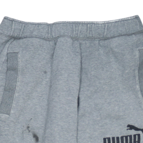 Puma Men's Grey M Sweatpants Joggers Elastic Waist Fleece Trousers