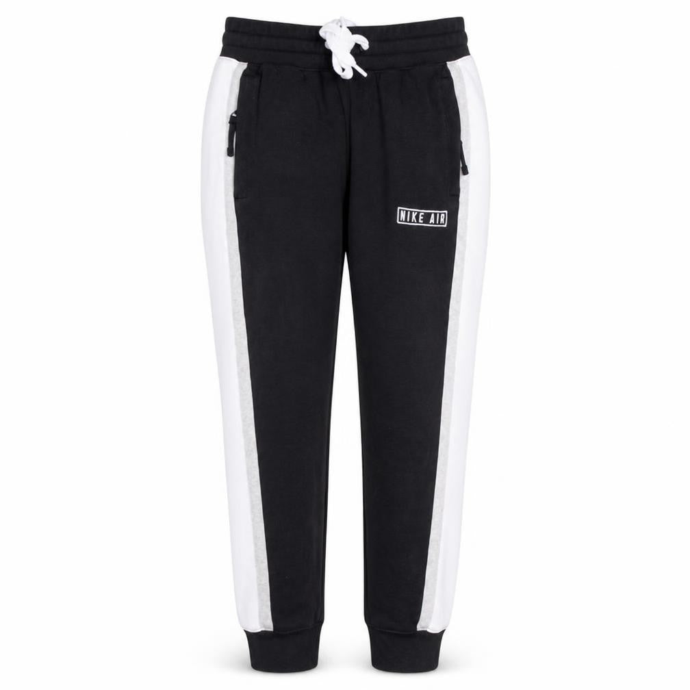 Front view of Nike Air men’s black jogger trousers, size M, sweatpants