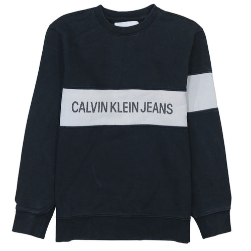 Calvin Klein Jeans Men's Black Logo Crew Neck Sweatshirt M