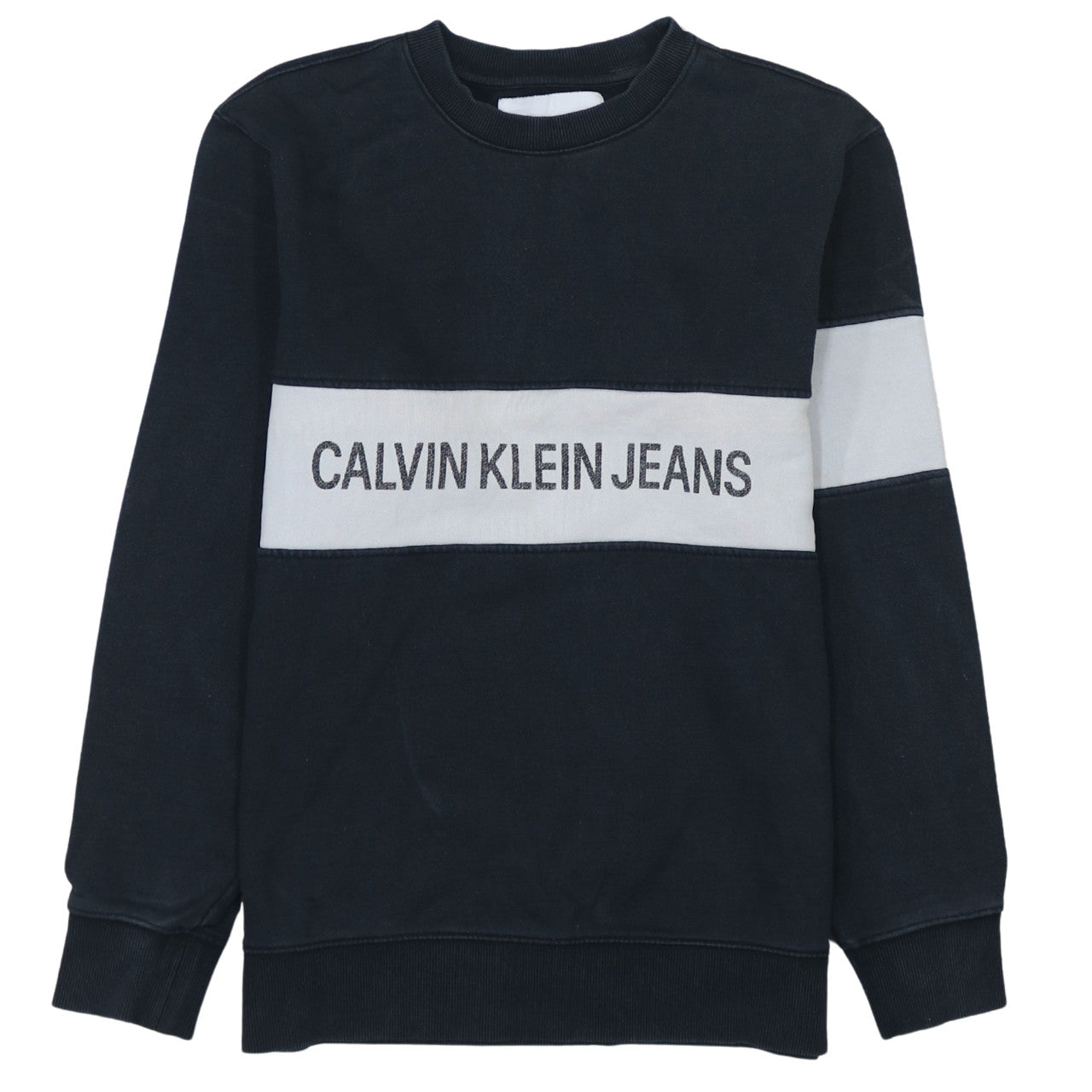 Calvin Klein Jeans Men's Black Logo Crew Neck Sweatshirt M