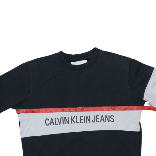 Calvin Klein Jeans Men's Black Logo Crew Neck Sweatshirt M