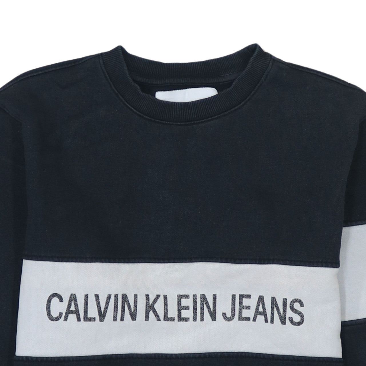 Calvin Klein Jeans Men's Black Logo Crew Neck Sweatshirt M