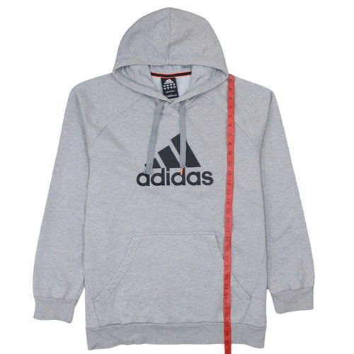 Adidas Men's Grey Pullover Hoodie Size S Essentials Fleece