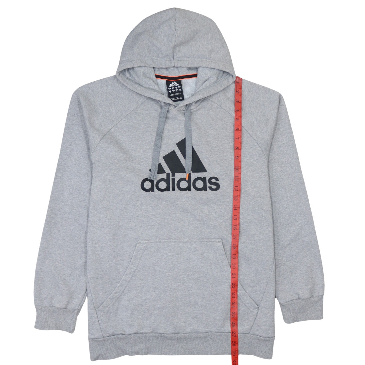 Adidas Men's Grey Pullover Hoodie Size S Essentials Fleece
