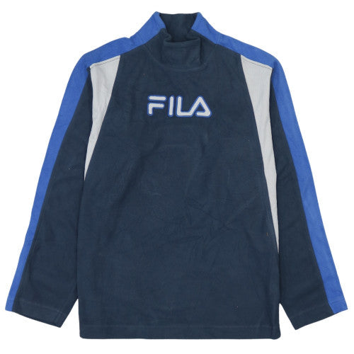 Fila Boys Navy Blue Fleece Sweatshirt Size 14 Years Pullover Logo Top