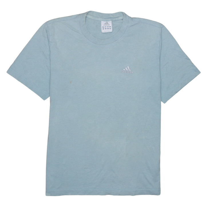 Adidas Men's Blue Cotton Crew Neck Sports T-Shirt Size S