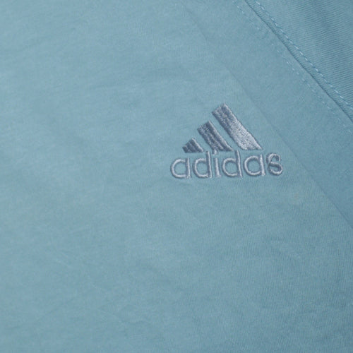 Adidas Men's Blue Cotton Crew Neck Sports T-Shirt Size S