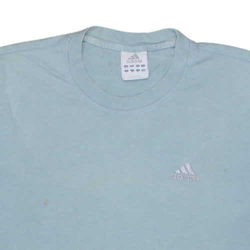 Adidas Men's Blue Cotton Crew Neck Sports T-Shirt Size S