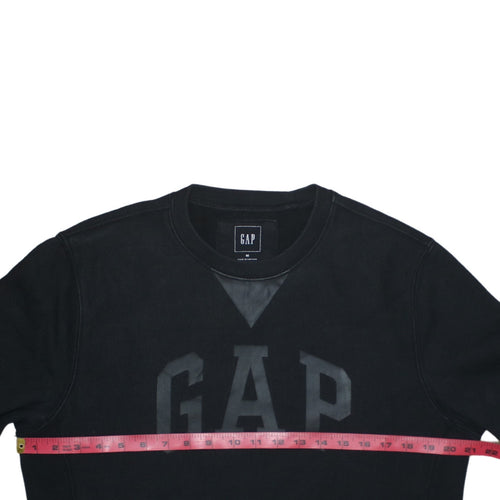 GAP Men's Black Medium Crew Neck Logo Sweatshirt Cotton Blend