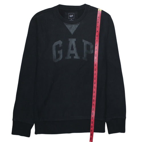 GAP Men's Black Medium Crew Neck Logo Sweatshirt Cotton Blend