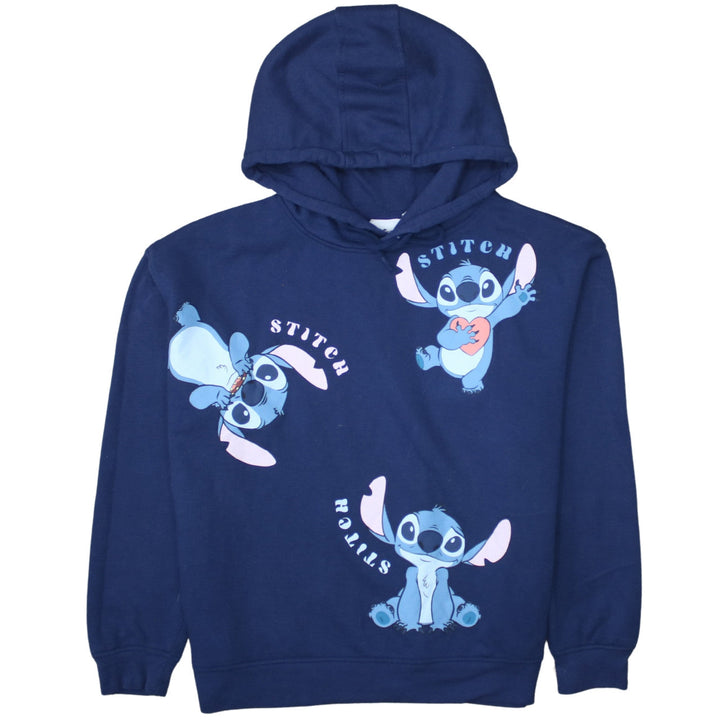 Disney Stitch Navy Blue Pullover Hoodie L Womens Teens Casual