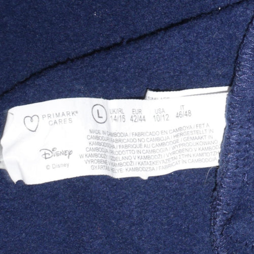 Disney Stitch Navy Blue Pullover Hoodie L Womens Teens Casual