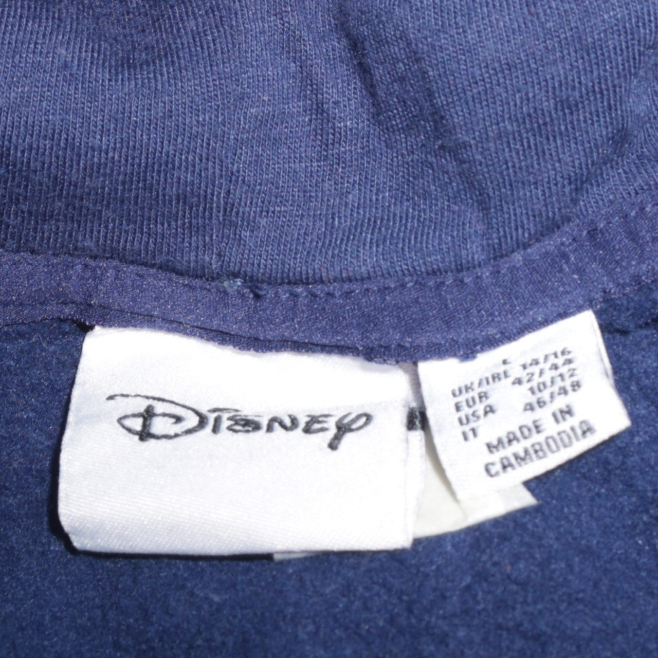 Disney Stitch Navy Blue Pullover Hoodie L Womens Teens Casual