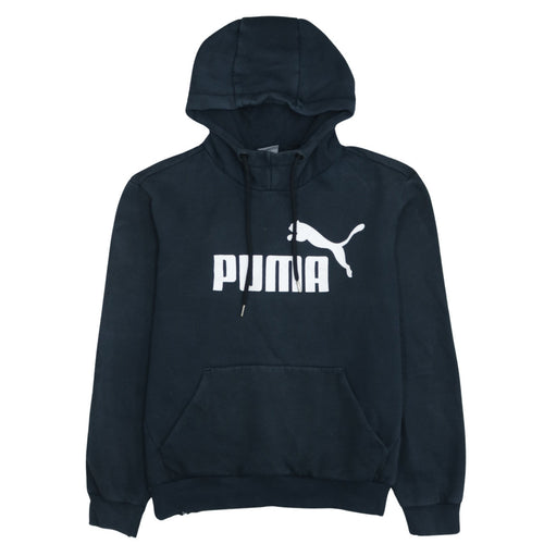 Puma Women's Black Pullover Hoodie Size S Relaxed Fit Logo Design