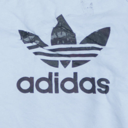 Adidas Womens Light Blue Crew Neck Logo Sweatshirt UK 16
