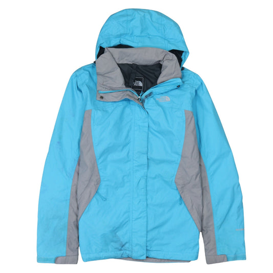 The North Face Women's Blue Waterproof Hooded Rain Jacket M