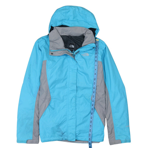 The North Face Women's Blue Waterproof Hooded Rain Jacket M