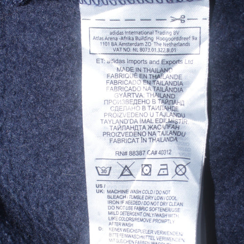 adidas Men's Red & Blue Pullover Hoodie Size M Sports Logo Fleece