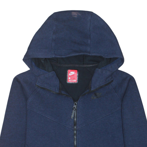 Nike Men's Blue Full Zip Hoodie Size M Cotton Blend
