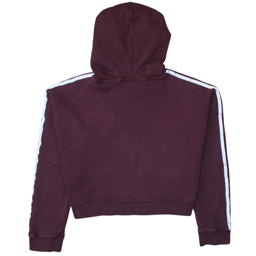 Adidas Womens Burgundy Hoodie Size 8 Cropped Pullover Hooded Sweatshirt