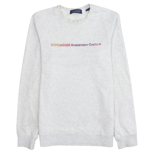 Scotch & Soda Men’s Grey Logo Pullover Sweatshirt Size M