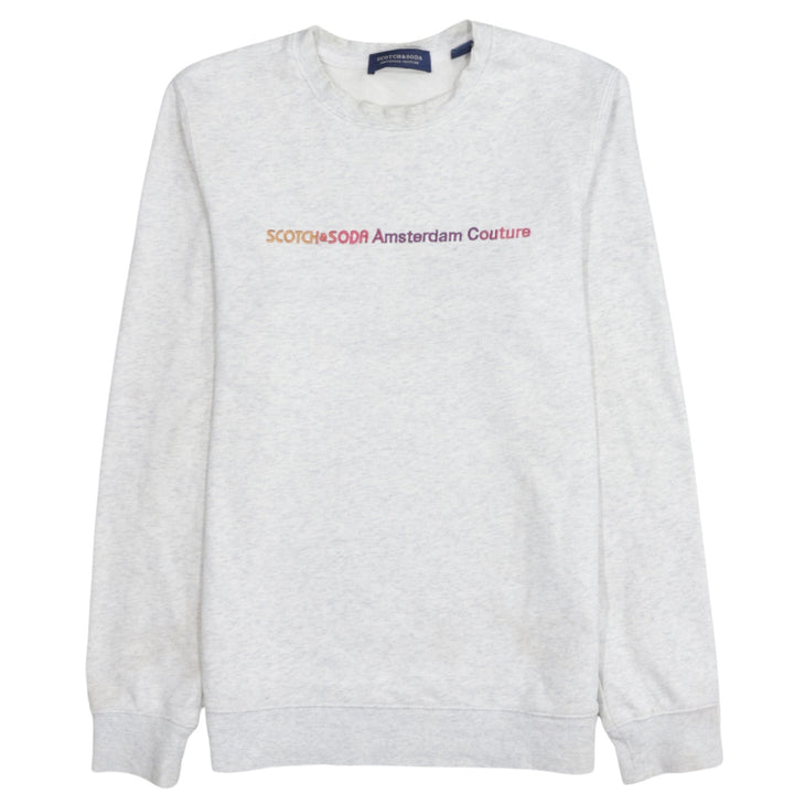 Scotch & Soda Men’s Grey Logo Pullover Sweatshirt Size M
