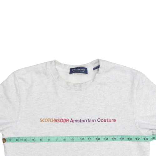 Scotch & Soda Men’s Grey Logo Pullover Sweatshirt Size M