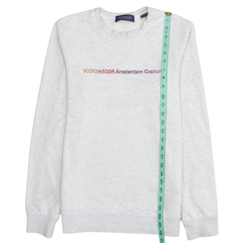 Scotch & Soda Men’s Grey Logo Pullover Sweatshirt Size M