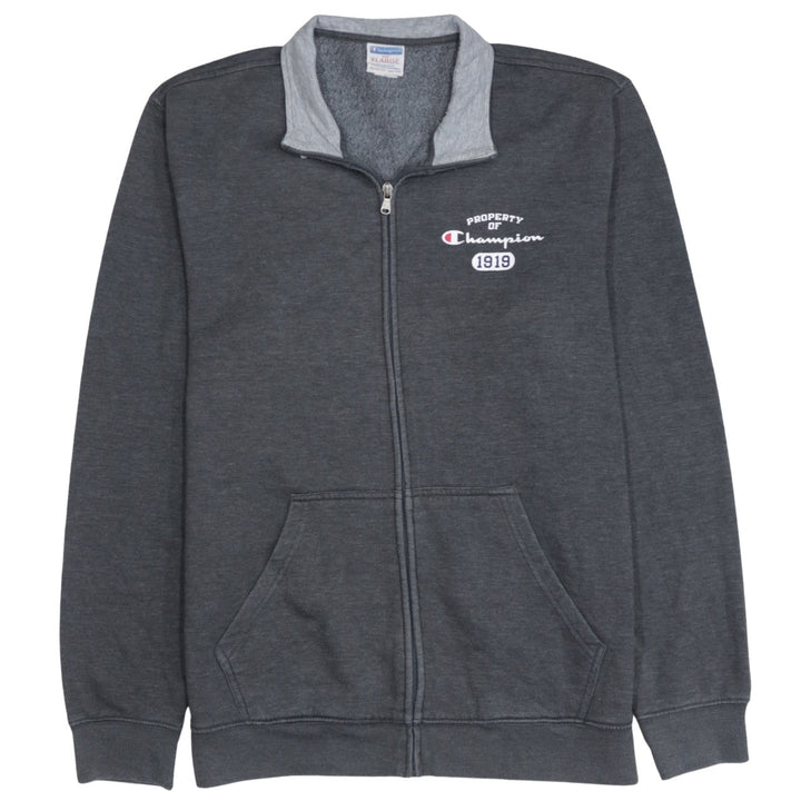 Champion Men's Grey Full Zip Sweatshirt XL Mock Neck Sports Style