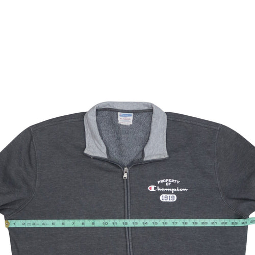 Champion Men's Grey Full Zip Sweatshirt XL Mock Neck Sports Style