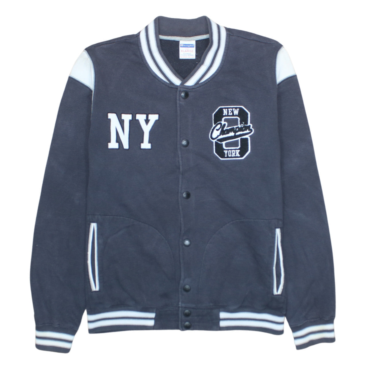 Champion Men's Blue XL Varsity Fleece Sweatshirt Jacket