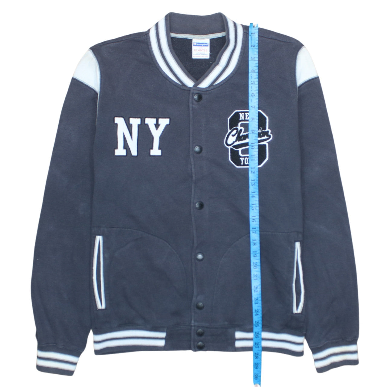 Champion Men's Blue XL Varsity Fleece Sweatshirt Jacket