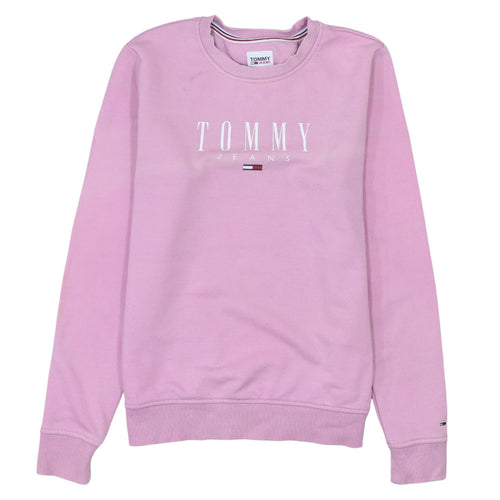 Tommy Jeans Womens Pink Crew Neck Pullover Sweatshirt XS