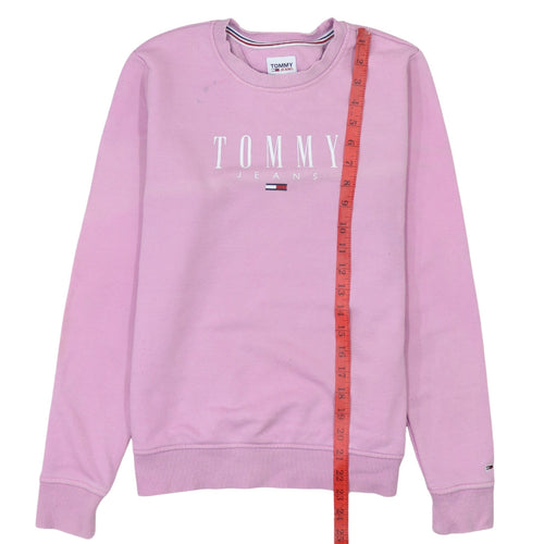 Tommy Jeans Womens Pink Crew Neck Pullover Sweatshirt XS