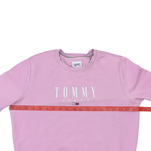 Tommy Jeans Womens Pink Crew Neck Pullover Sweatshirt XS