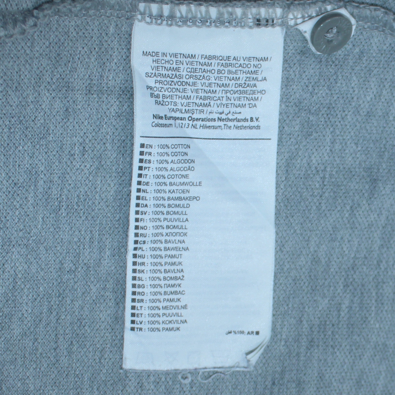 Nike Men's Grey 2XL Cotton Short Sleeve Polo Shirt