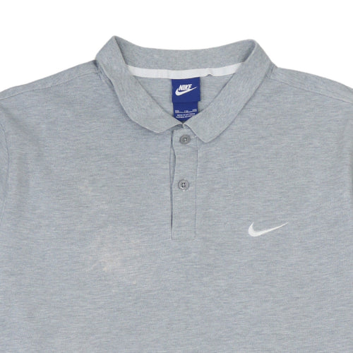Nike Men's Grey 2XL Cotton Short Sleeve Polo Shirt
