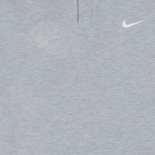 Nike Men's Grey 2XL Cotton Short Sleeve Polo Shirt