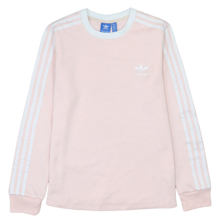 Adidas Women Pink Crew Neck Long Sleeve Pullover Sweatshirt UK 16