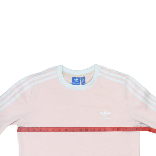 Adidas Women Pink Crew Neck Long Sleeve Pullover Sweatshirt UK 16