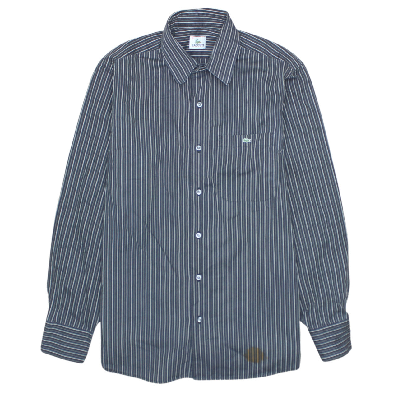 Lacoste Men's Blue Striped Button-Up Long Sleeve Shirt Size 39 M