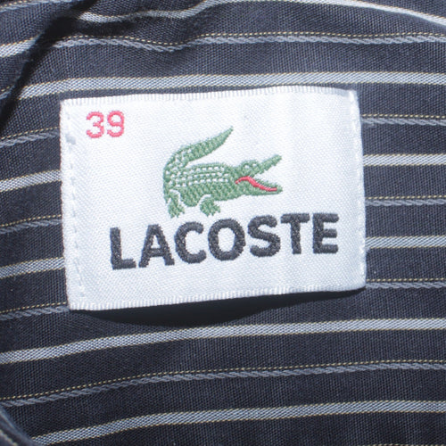 Lacoste Men's Blue Striped Button-Up Long Sleeve Shirt Size 39 M