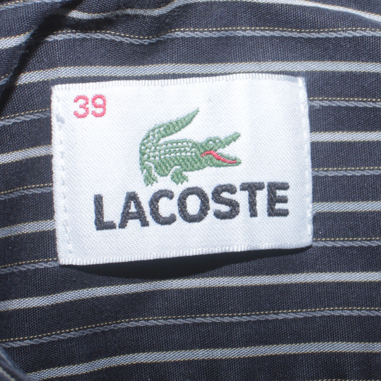 Lacoste Men's Blue Striped Button-Up Long Sleeve Shirt Size 39 M