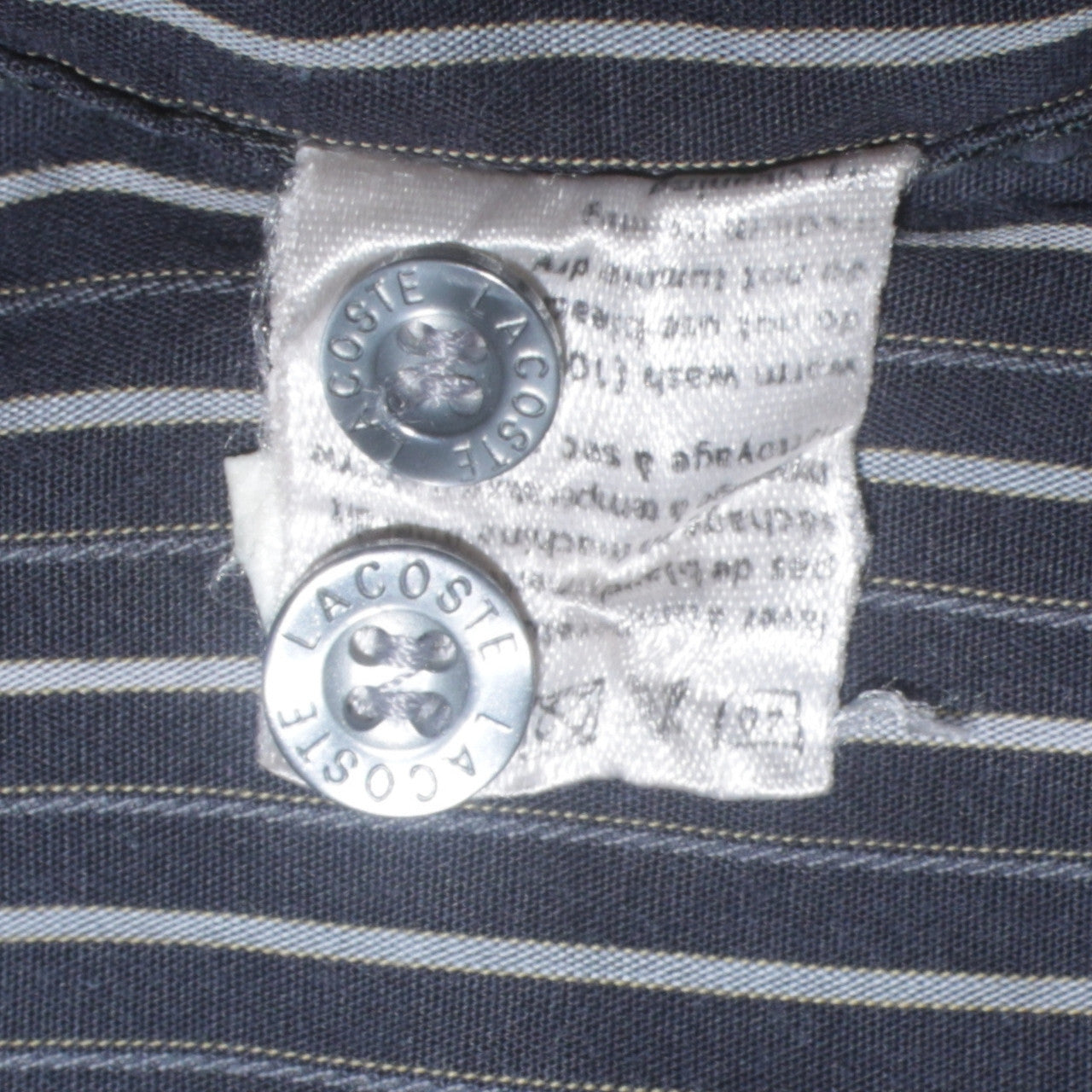 Lacoste Men's Blue Striped Button-Up Long Sleeve Shirt Size 39 M