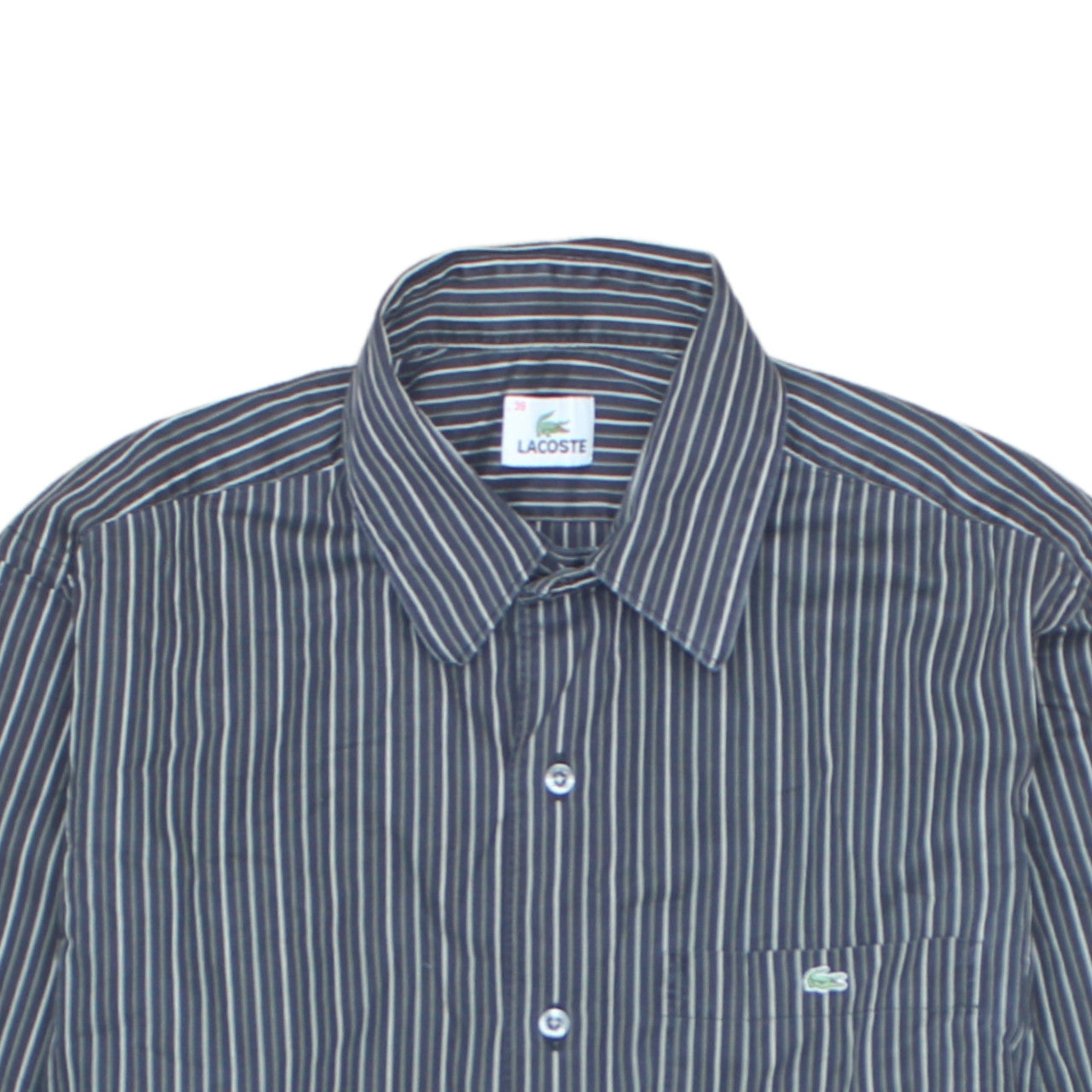 Lacoste Men's Blue Striped Button-Up Long Sleeve Shirt Size 39 M