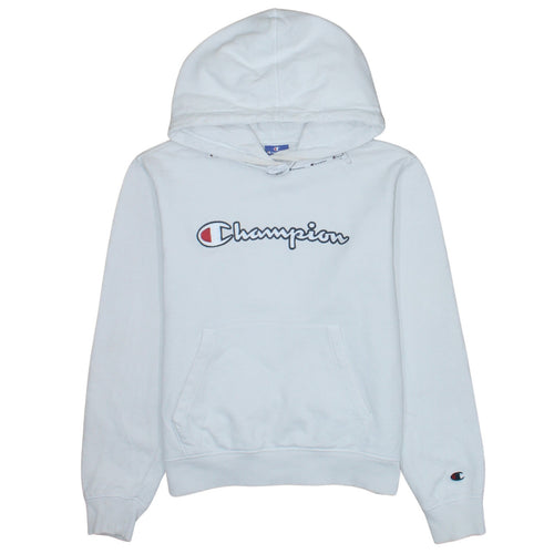 Champion Women's White Small Pullover Hoodie with Logo Detail