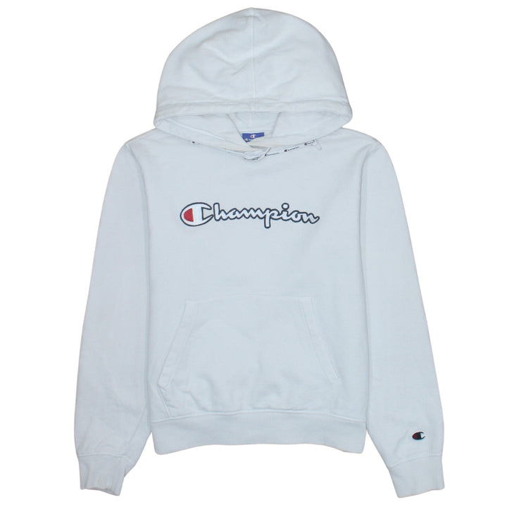 Champion Women's White Small Pullover Hoodie with Logo Detail