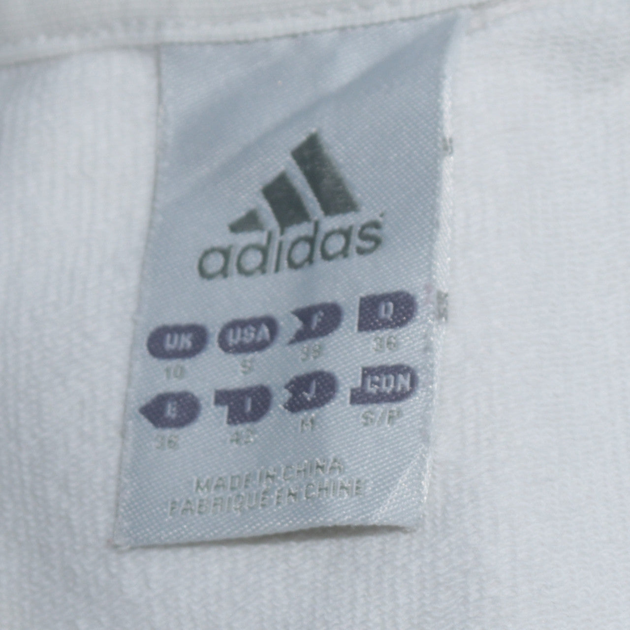 Adidas Women's White Full Zip Hoodie Size 10 Cotton Blend